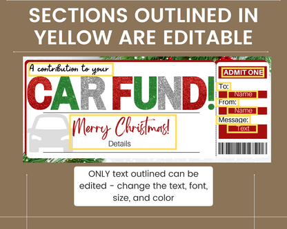 Christmas Car Fund Gift Certificate