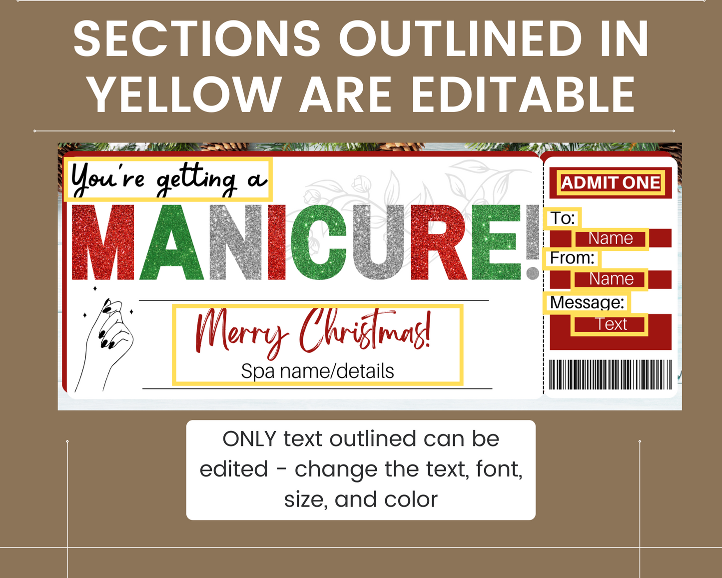 Christmas Manicure Gift Ticket