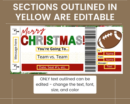 Christmas Football Game Gift Certificate