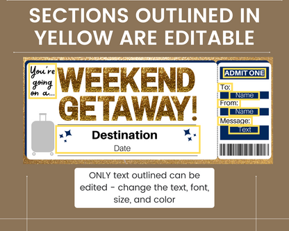 Weekend Getaway Ticket Template