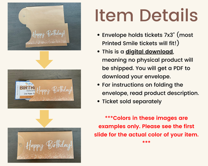 Printable Christmas Gift Ticket Envelope