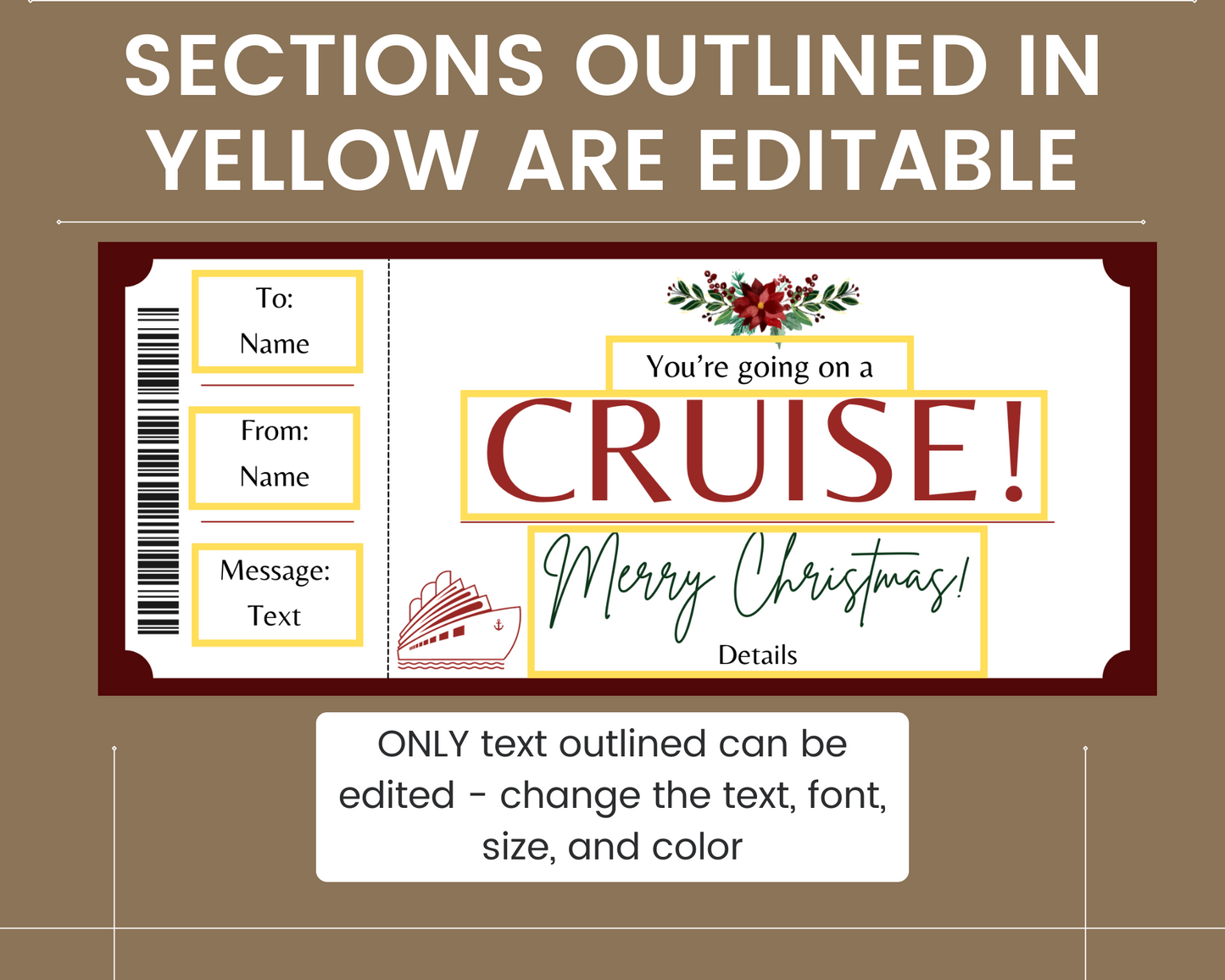 Christmas Surprise Cruise Gift Ticket
