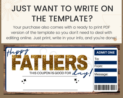 Father's Day Customizable Gift Coupon