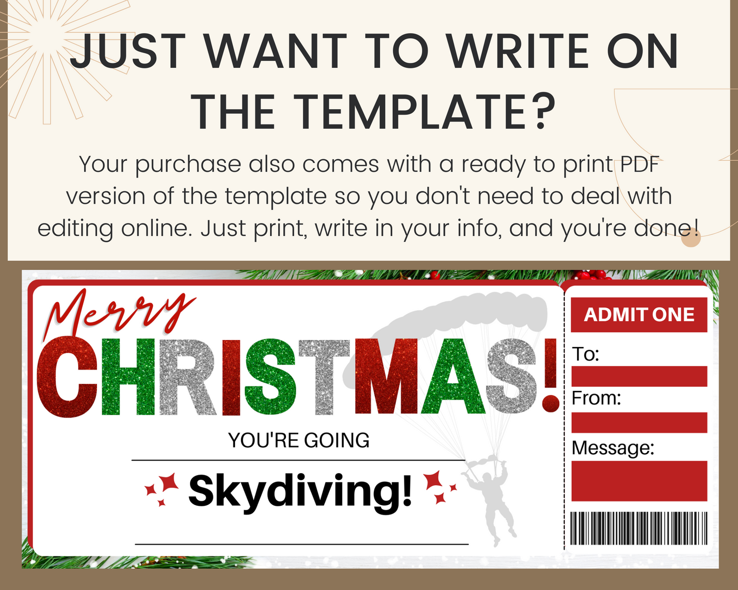 Christmas Skydiving Gift Certificate