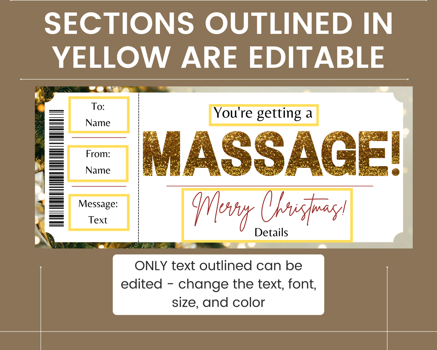 Printable Christmas Massage Gift Certificate Template