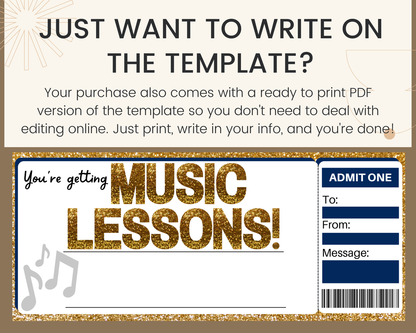 Music Lessons Gift Certificate