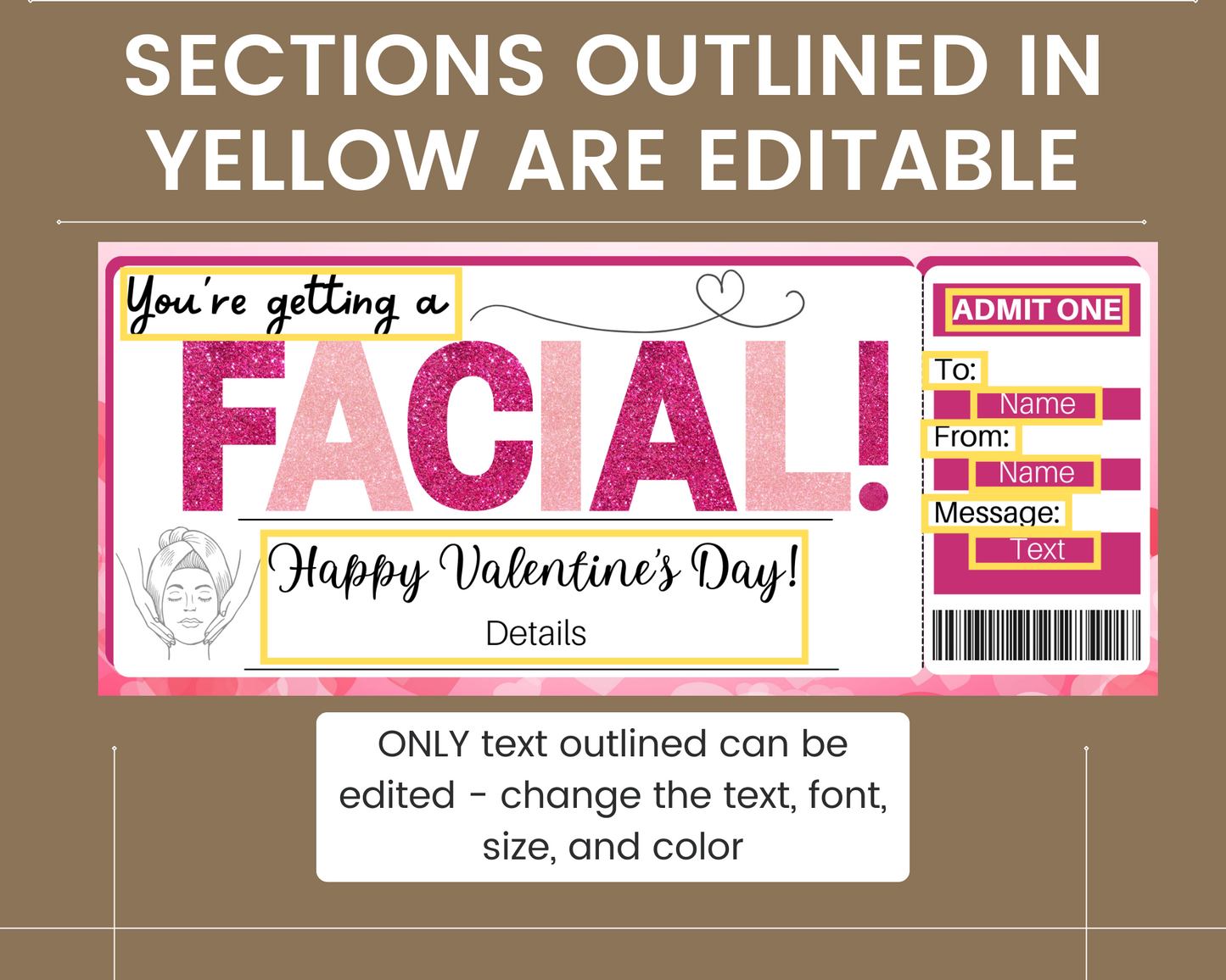 Valentine's Day Facial Coupon Template