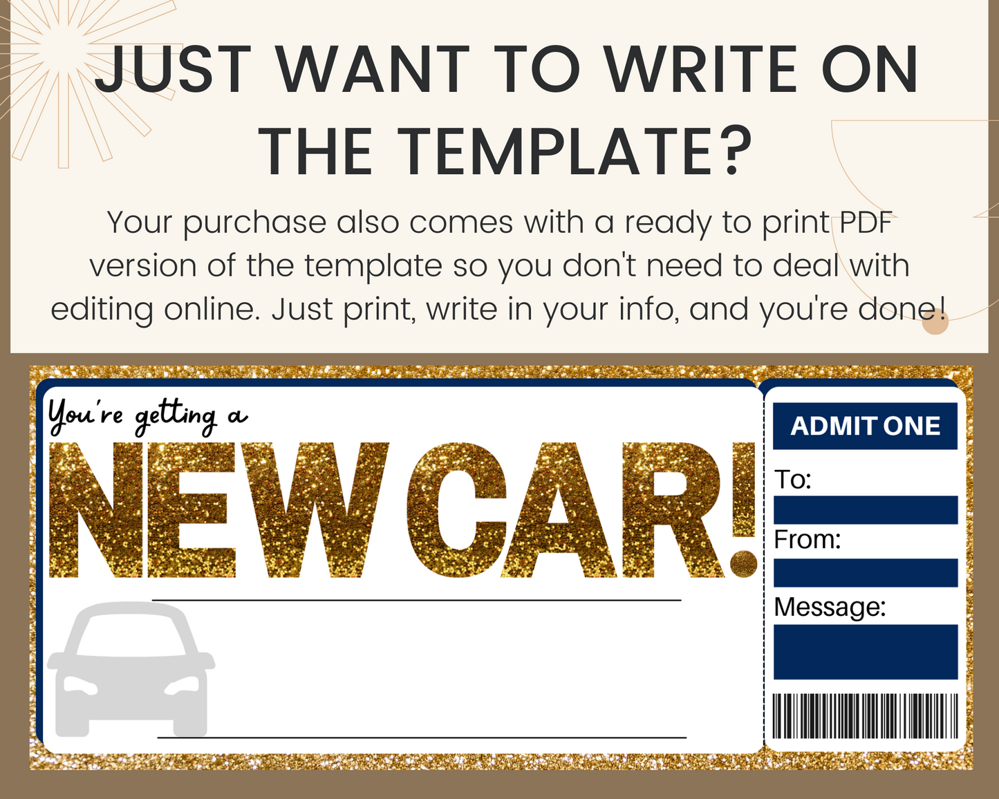 New Car Gift Certificate Template
