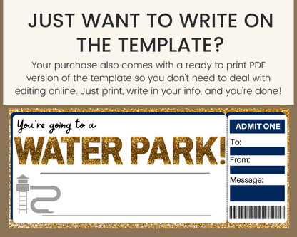 Water Park Gift Certificate