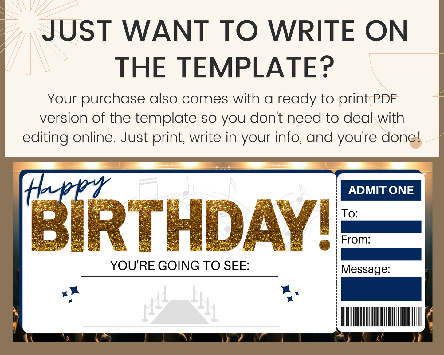 Happy Birthday Concert Ticket Template