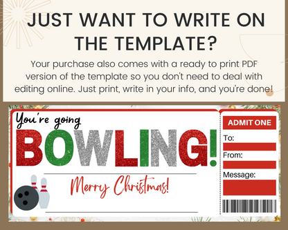 Christmas Bowling Gift Certificate