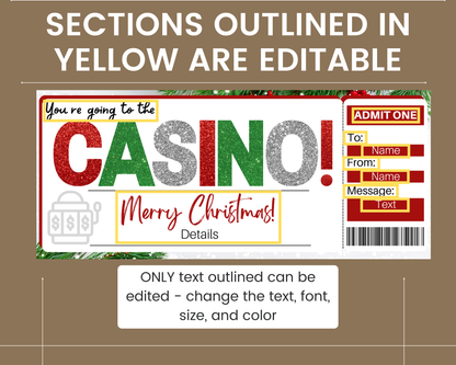 Christmas Casino Gift Certificate Template