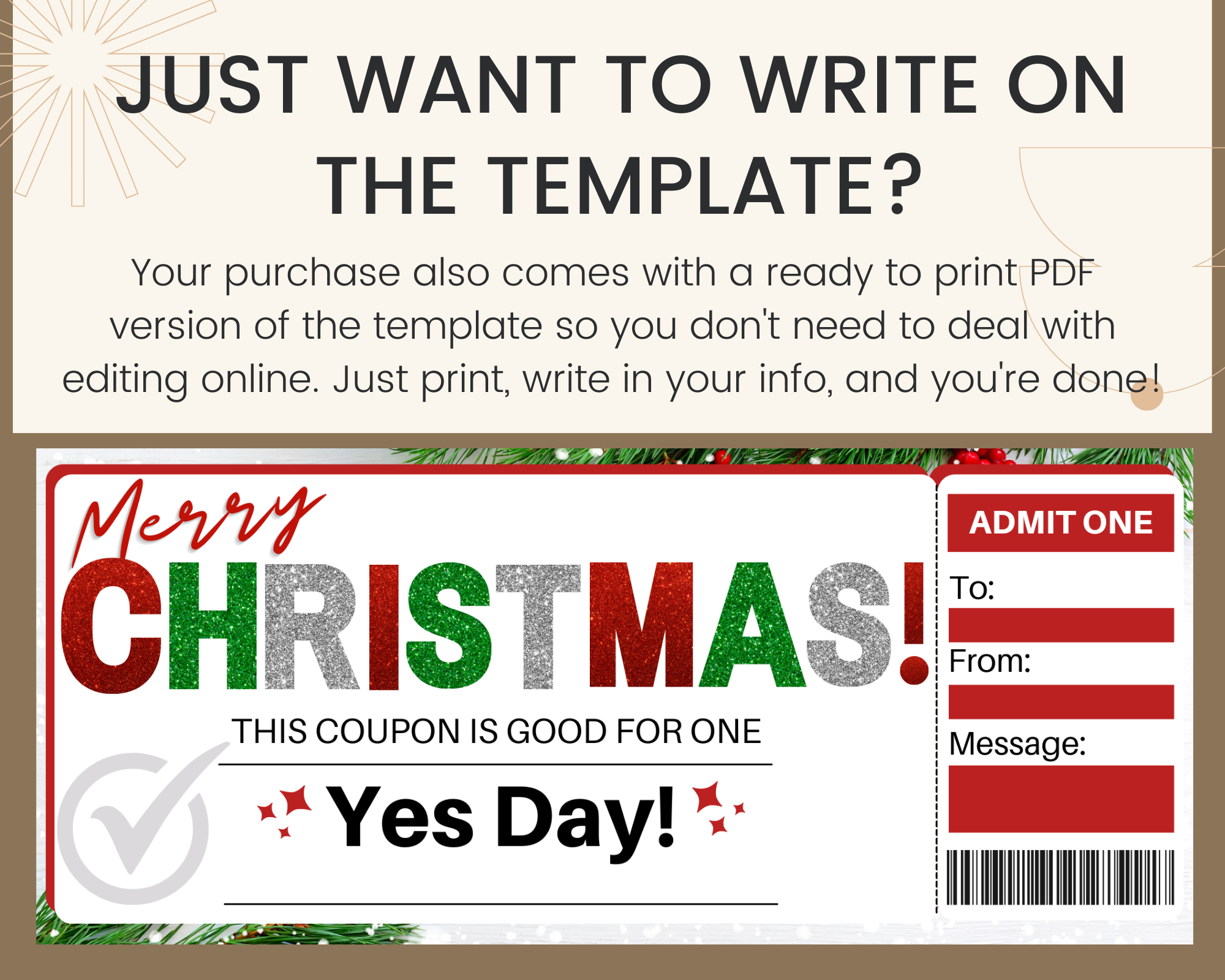 Christmas Wishes Gift Certificate Template Design