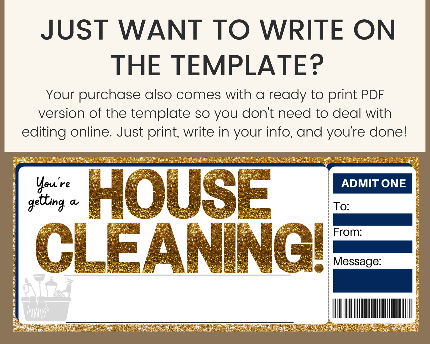 House Cleaning Gift Ticket