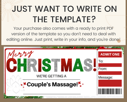 Christmas Couple's Massage Gift Certificate