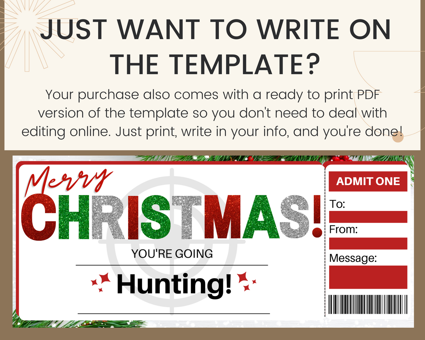 Christmas Hunting Trip Gift Certificate