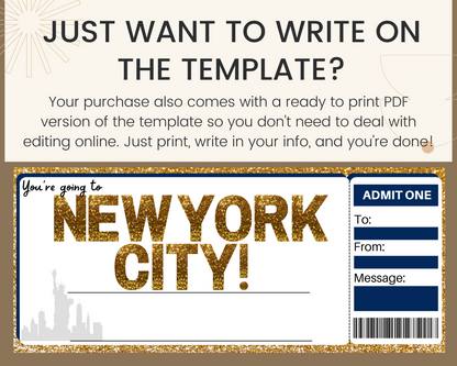 NYC Boarding Pass Template