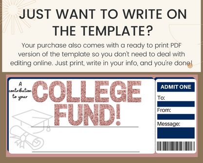 College Tuition Gift Certificate Template