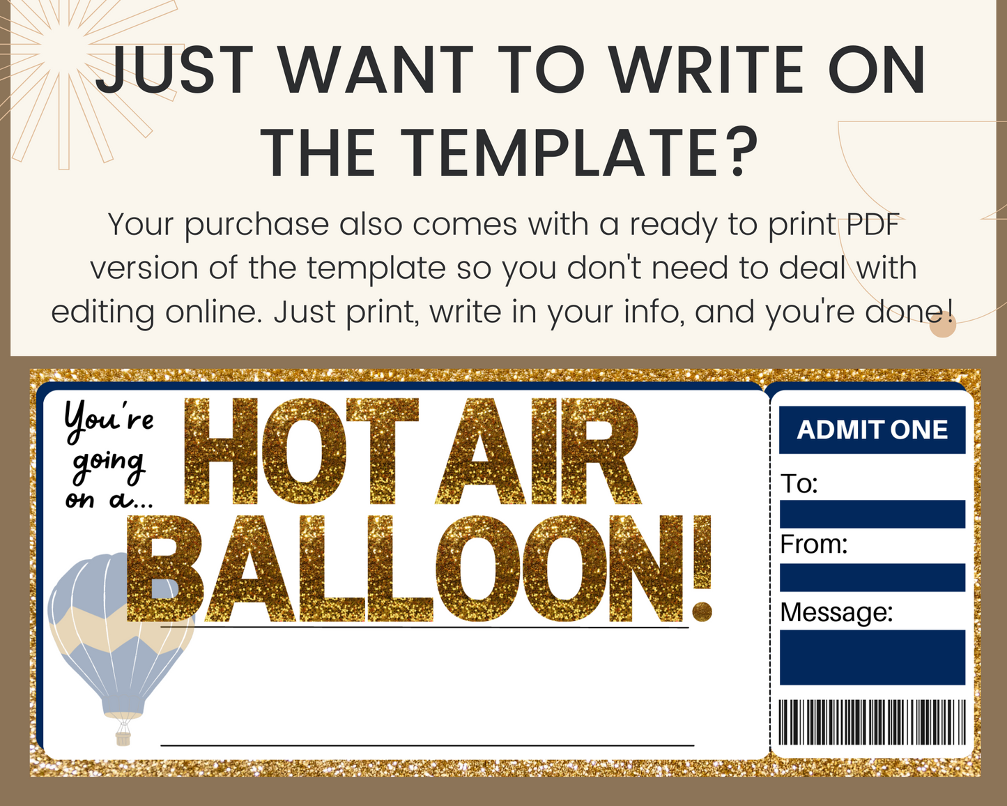 Hot Air Balloon Ride Ticket Template