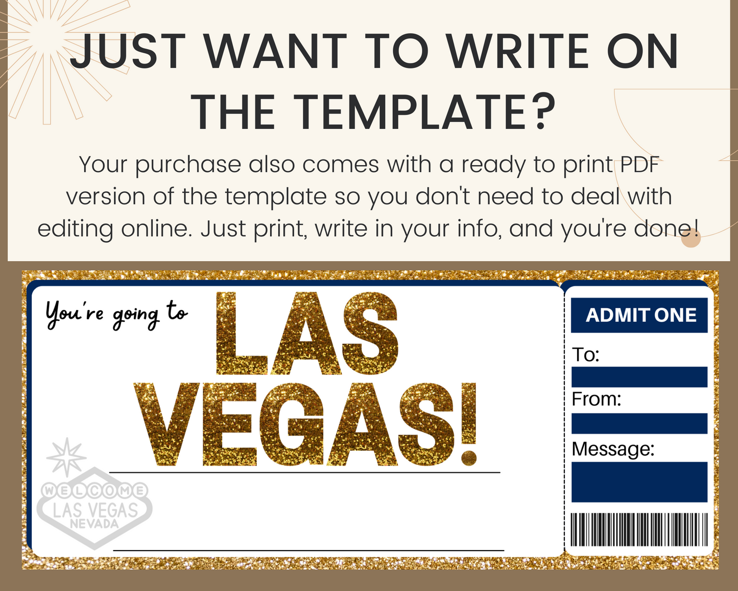 Las Vegas Boarding Pass Template