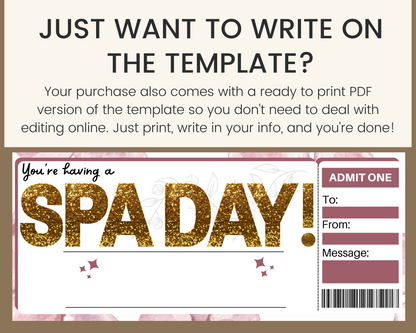 Spa Day Gift Ticket