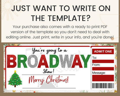 Christmas Broadway Show Ticket Gift
