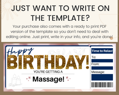 Birthday Massage Gift Certificate Template