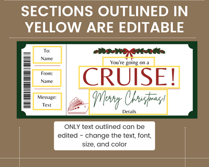 Christmas Cruise Gift Certificate Template