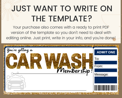 Car Wash Gift Certificate Template