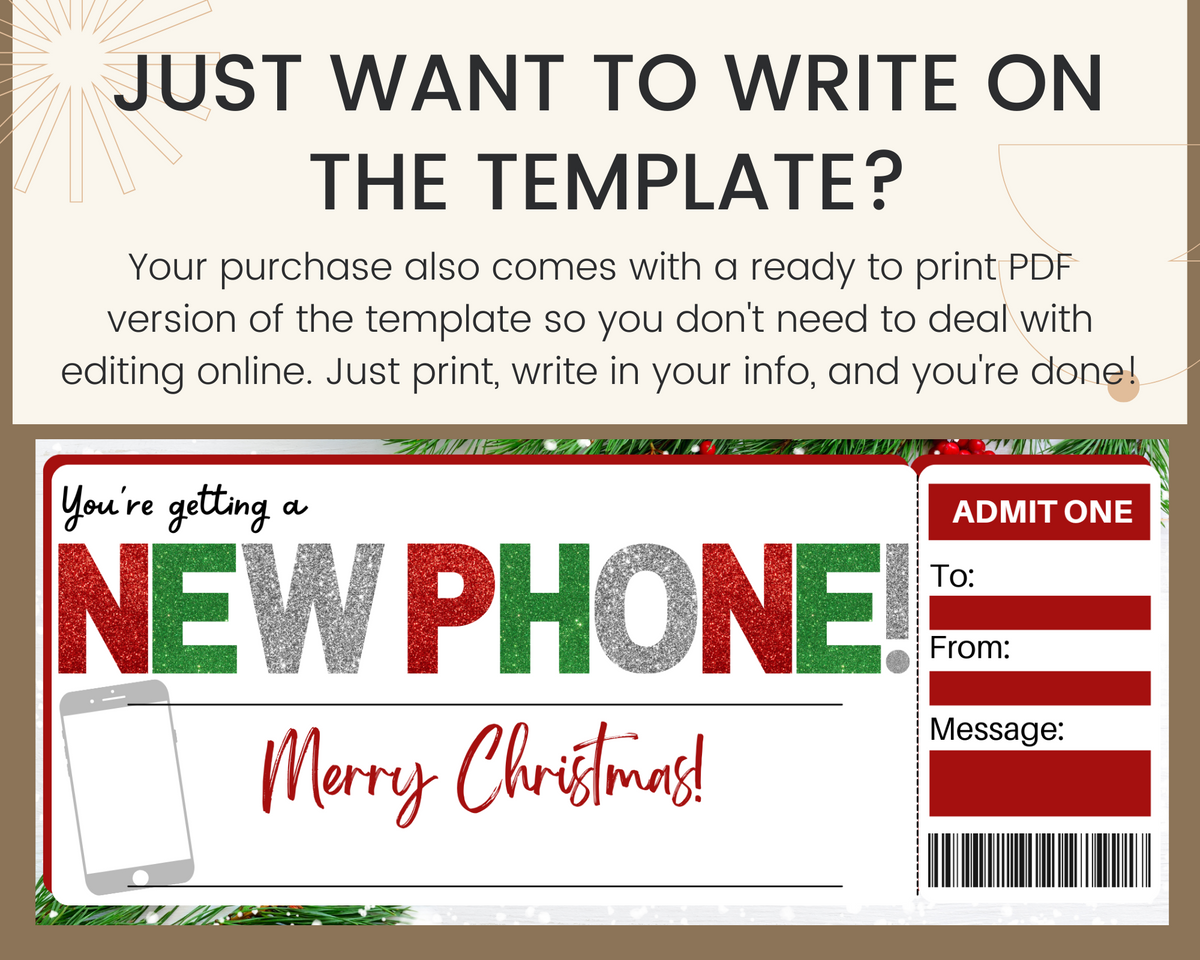 Phone Message Tickets Christmas New Phone Gift Ticket Template – Printed Smile Shop