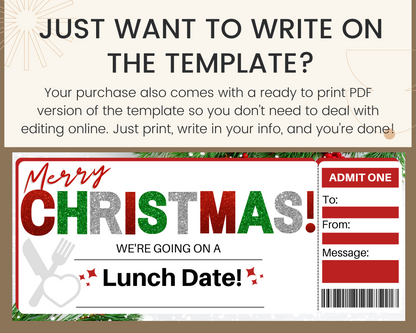 Christmas Lunch Gift Certificate Template