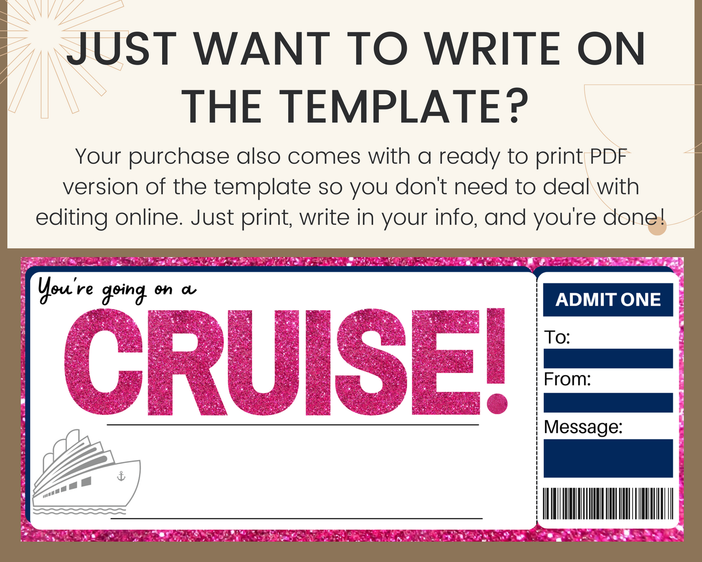 Cruise Boarding Pass Template