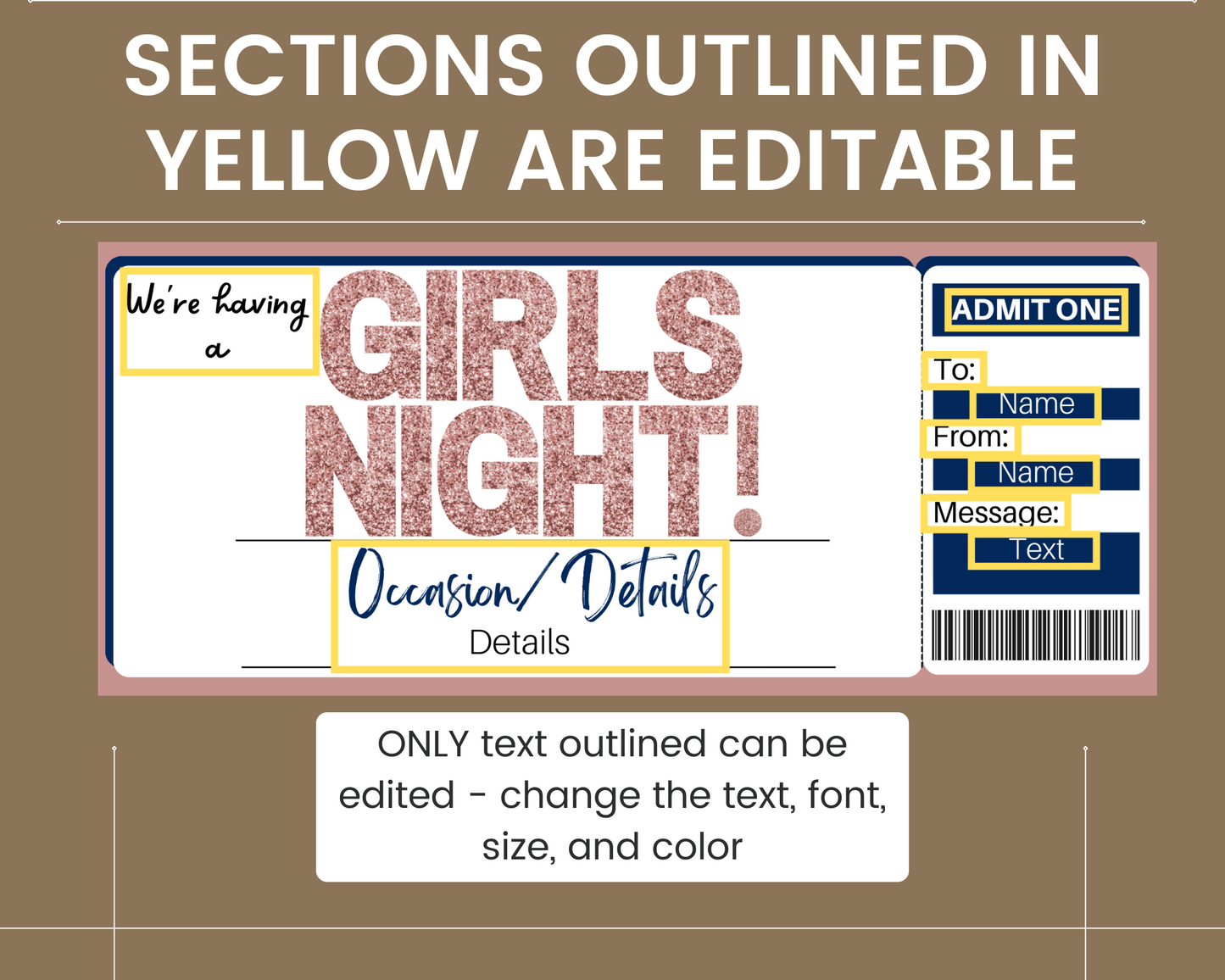 Girls Night Gift Certificate Template