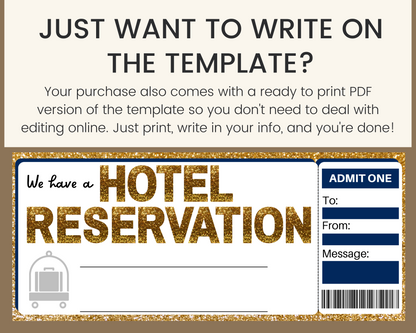 Hotel Reservation Gift Certificate