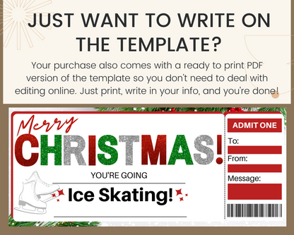 Christmas Ice Skating Gift Certificate