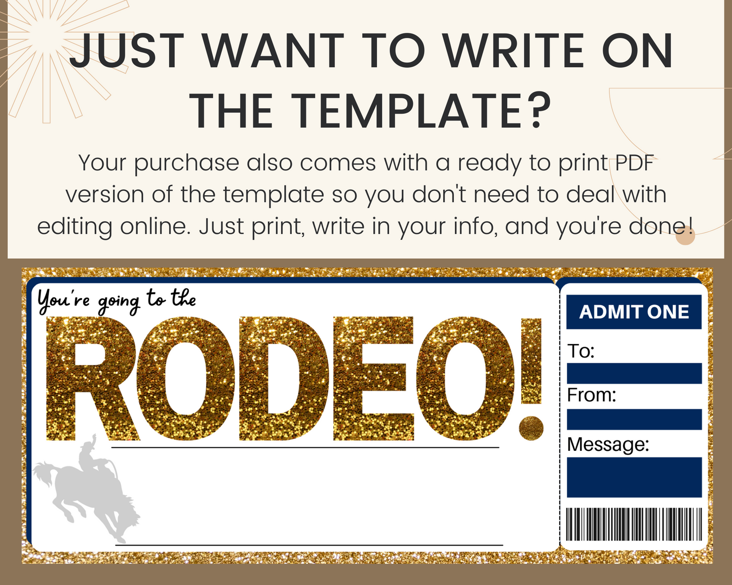 Rodeo Gift Ticket Template