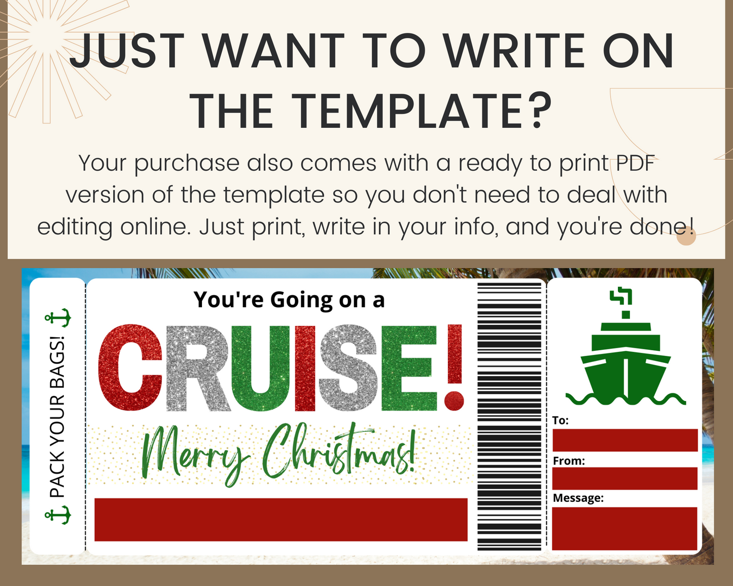 Christmas Cruise Boarding Pass