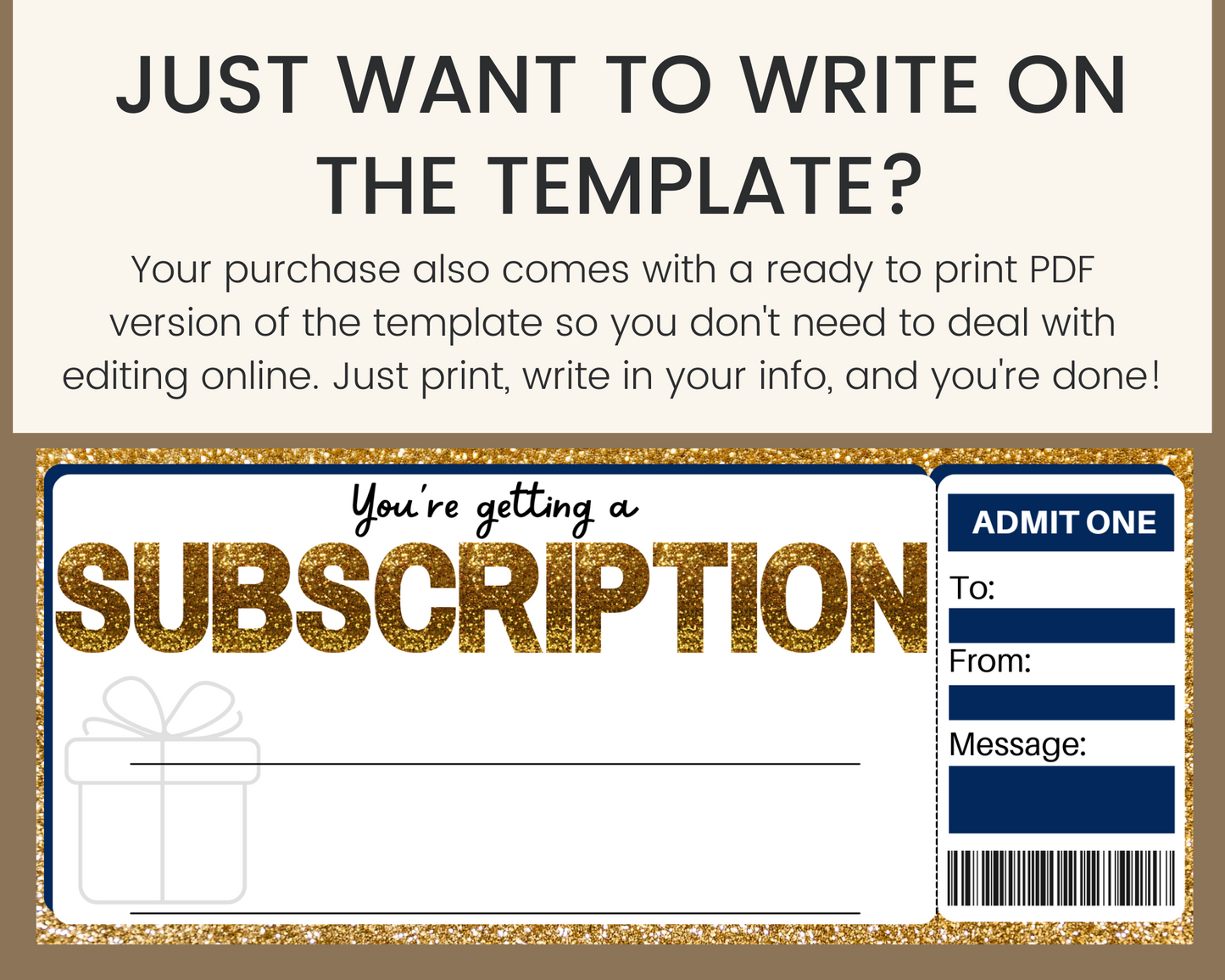 Subscription Gift Certificate