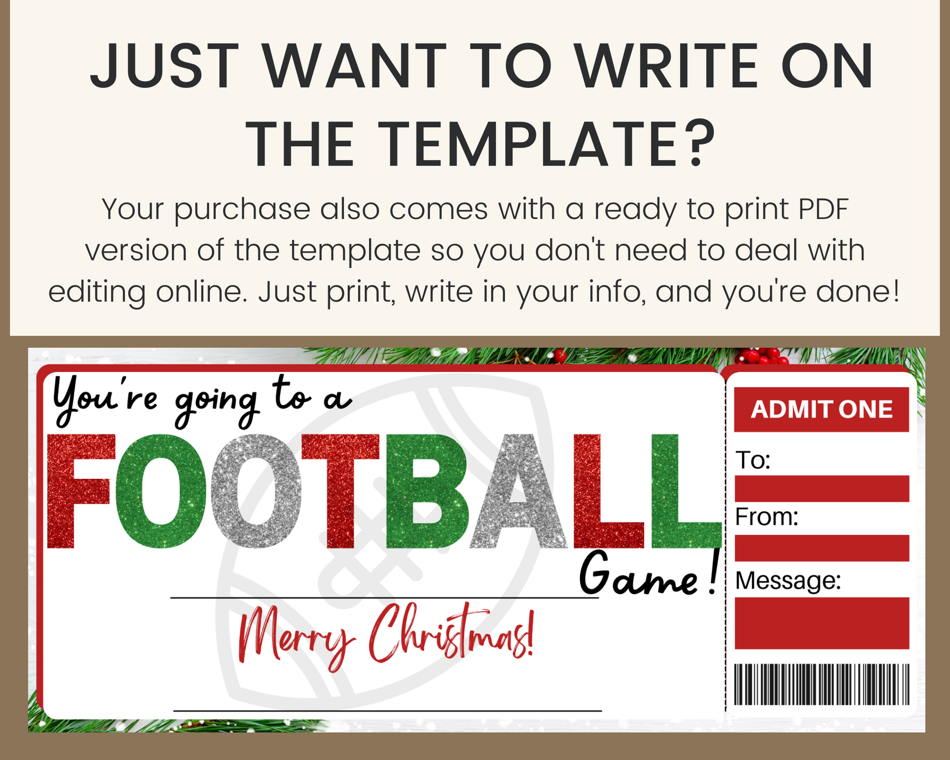 Baseball Game Ticket Christmas Gift Template - Surprise Ticket to Baseball  Game Voucher - Coupon - INSTANT DOWNLOAD with EDITABLE text