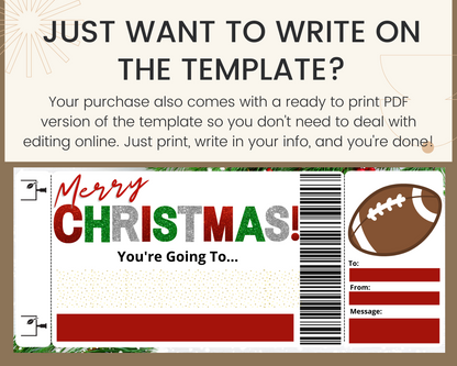 Christmas Football Game Gift Certificate