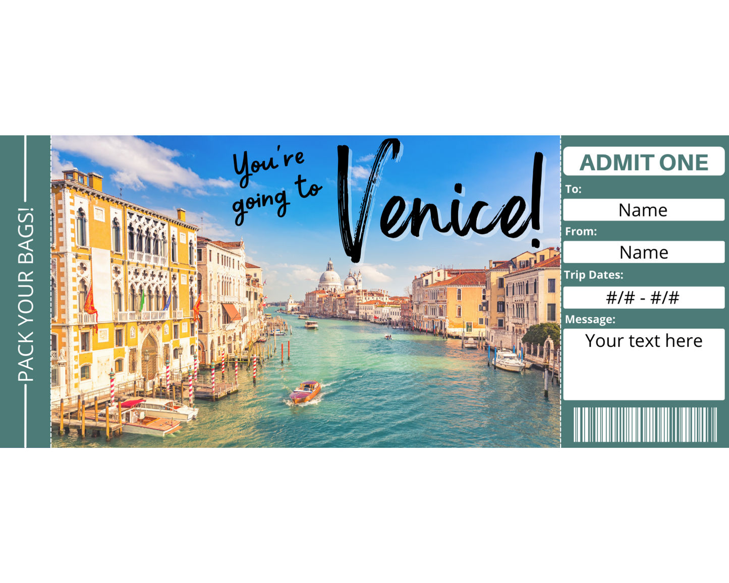 Venice Boarding Pass Template