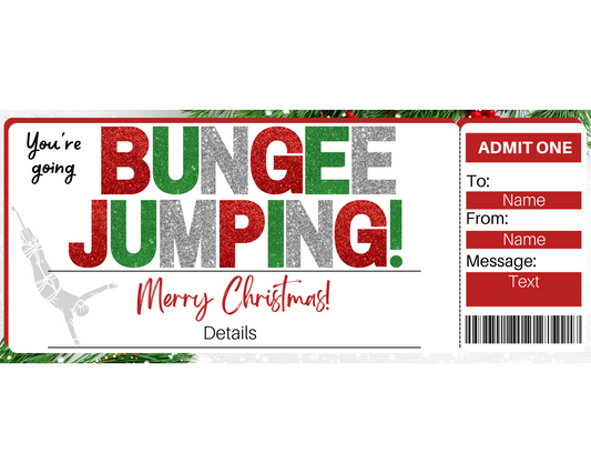 Christmas Bungee Jumping Gift Ticket Template
