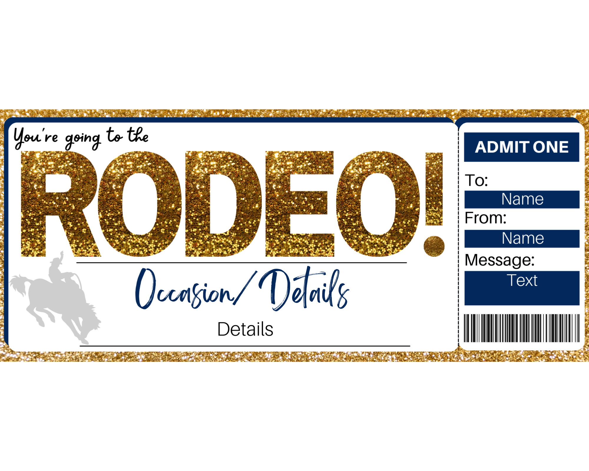 Rodeo Gift Ticket Template – Printed Smile Shop