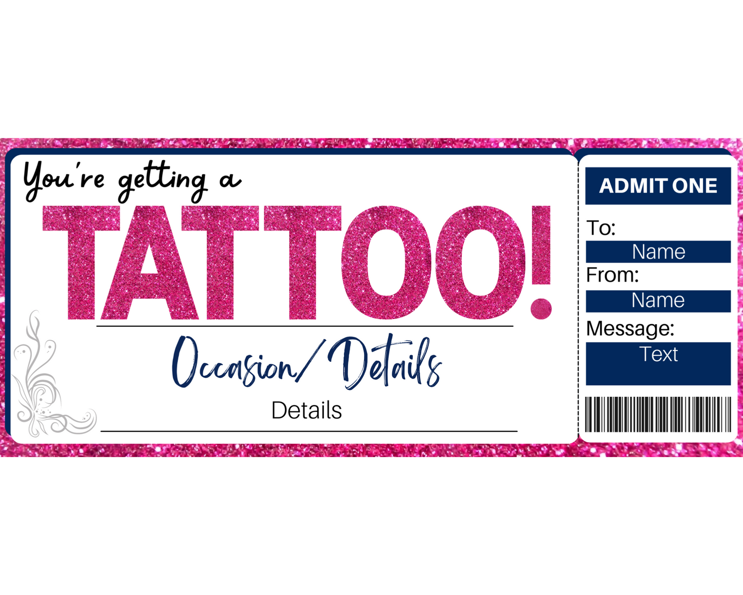 Tattoo Gift Certificate Template