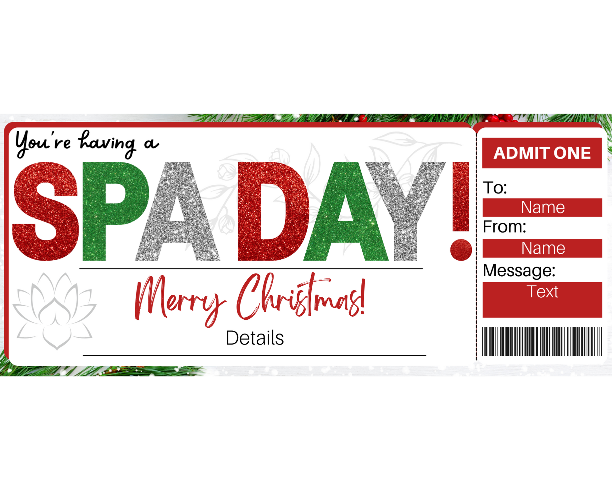Christmas Spa Day Printable Christmas Spa Day Printable