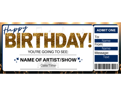 Happy Birthday Concert Ticket Template