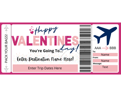 Valentine's Day Boarding Pass Template