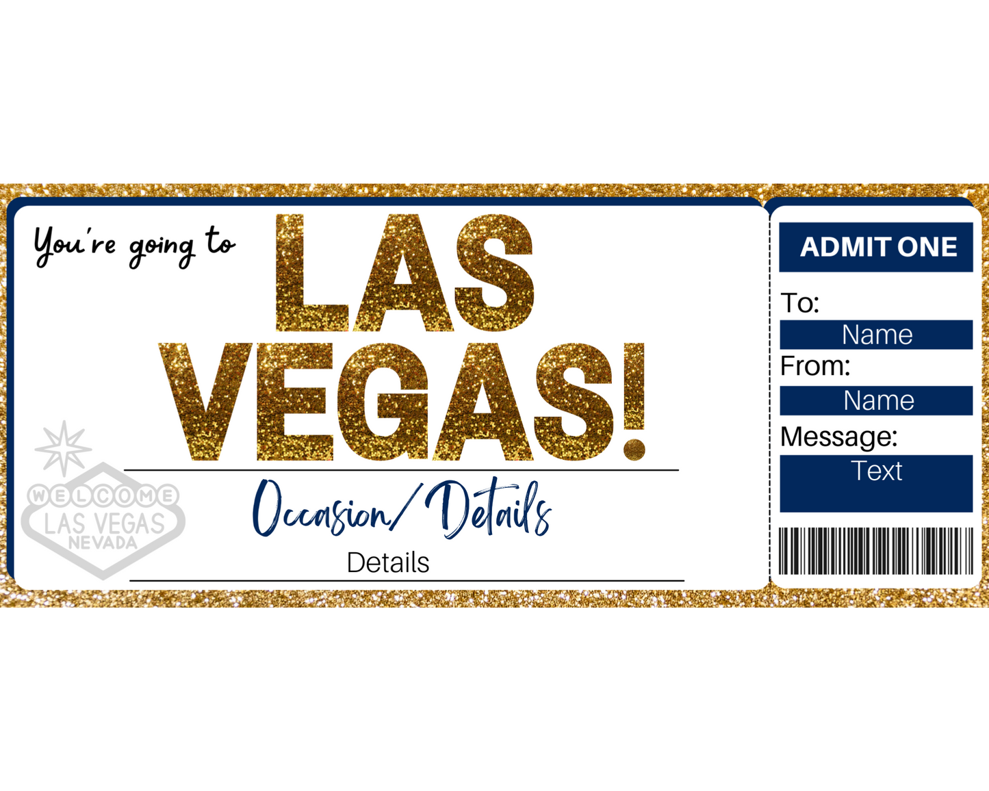 Las Vegas Boarding Pass Template