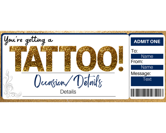 Tattoo Gift Ticket Template