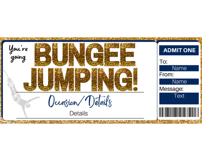 Bungee Jumping Gift Ticket Template